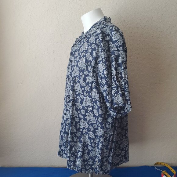 Daniel Cremieux Collection Blue & White Floral Button Down Shirt Mens Sz XL - Picture 3 of 8